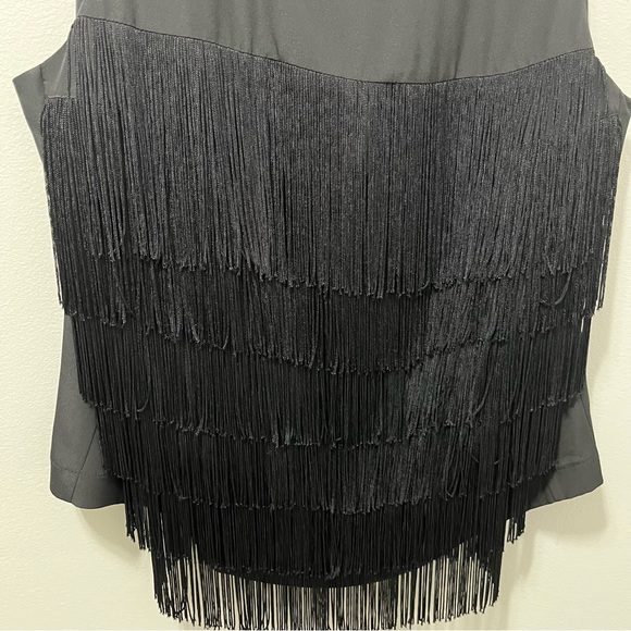 Suzy Shier Black Fringe Top - Picture 6 of 10